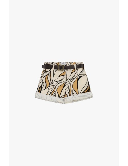 Short à coupe régulière avec motif graphique et ceinture s'il vous plaît