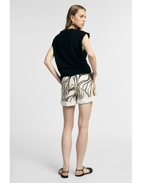 Short à coupe régulière avec motif graphique et ceinture s'il vous plaît
