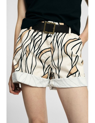 Short à coupe régulière avec motif graphique et ceinture s'il vous plaît