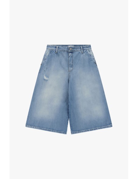 Bermuda à cinq poches avec effet délavé Please
