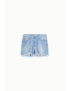 Regular-fit shorts met gerafelde onderkant en scheuren aub 2