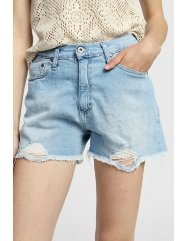 Regular-fit shorts met gerafelde onderkant en scheuren aub