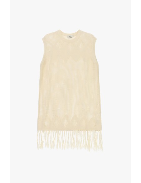 Robe courte en maille avec franges Dixie