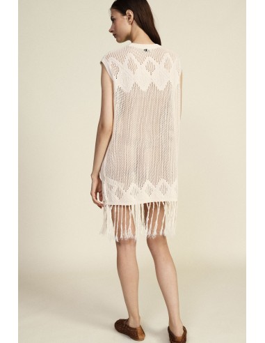 Robe courte en maille avec franges Dixie