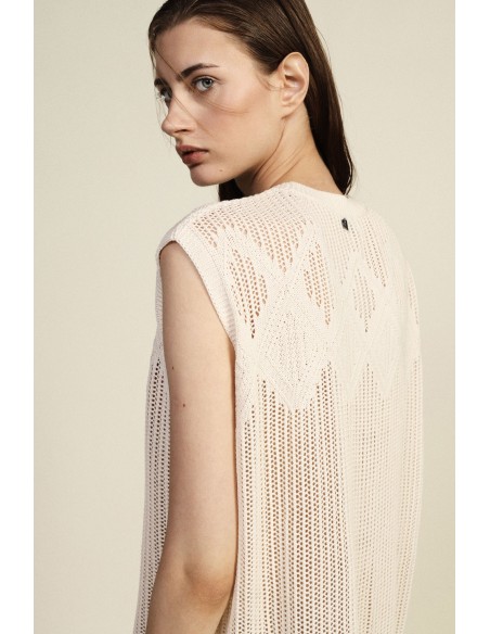 Robe courte en maille avec franges Dixie