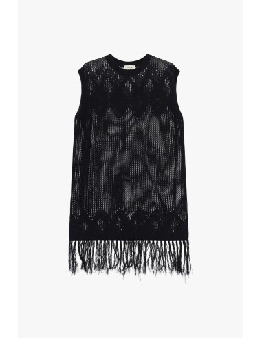 Robe courte en maille avec franges Dixie