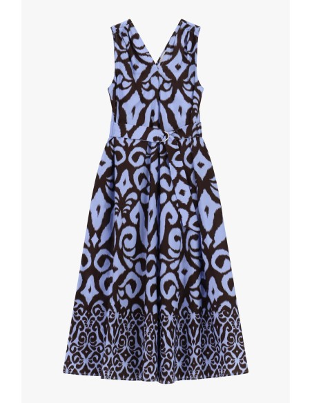 Robe midi à motifs géométriques avec ceinture Dixie