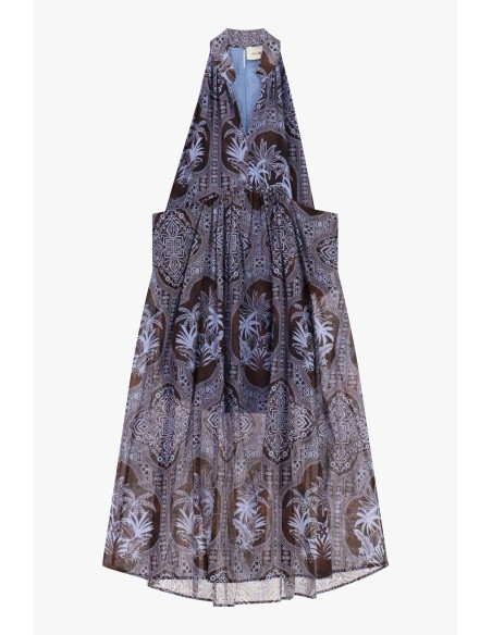 Robe longue Paisley Print Fit Loose Neck Dixie