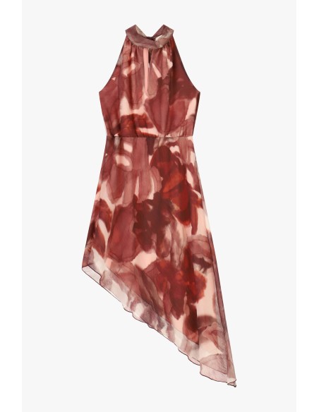 Dixie Midi-jurk met bloemenprint en asymmetrische zoom