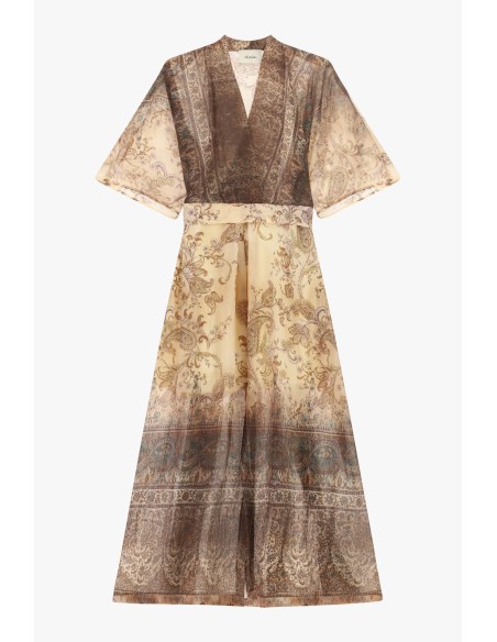 Robe longue à imprimé cachemire Dixie Sleeves