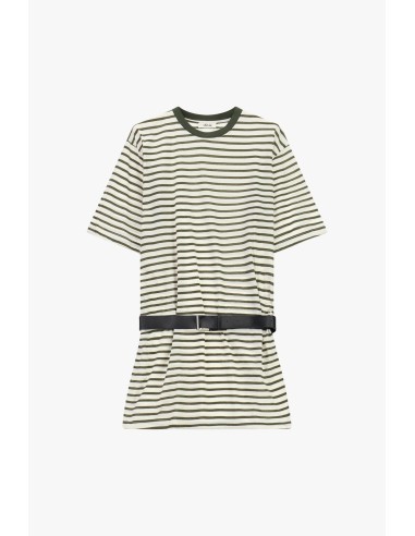 Robe courte rayée avec ceinture et manches courtes Dixie