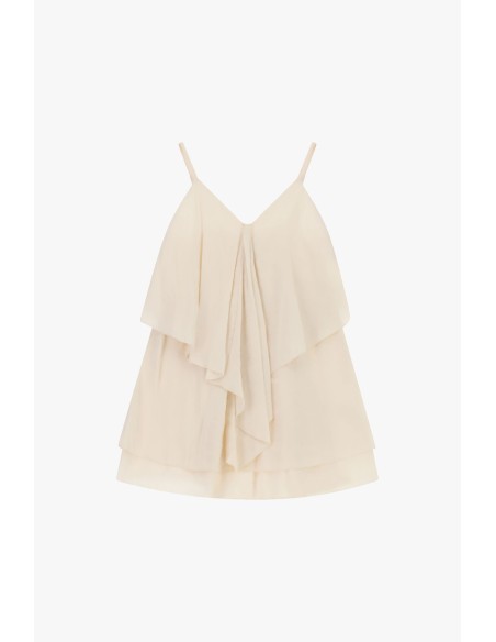 Robe courte à volants et fines bretelles Dixie