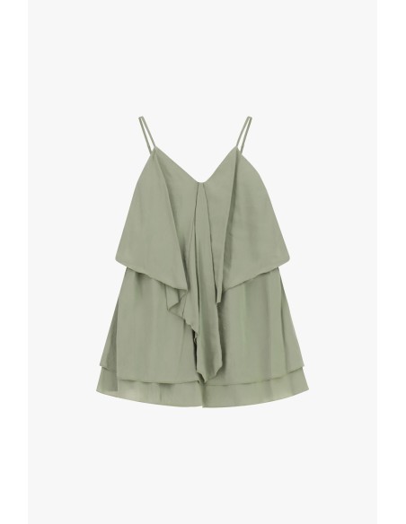 Robe courte à volants et fines bretelles Dixie