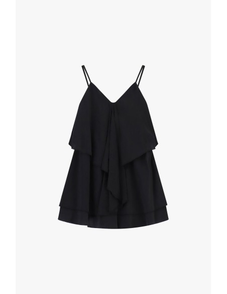 Robe courte à volants et fines bretelles Dixie