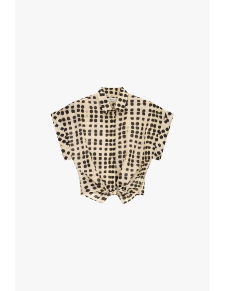 Dixie cropped blouse met print en knoop aan de voorkant