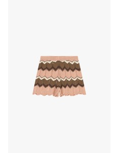 Short jacquard à rayures zigzag et bord festonné Dixie