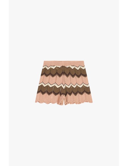 Dixie-jacquardshorts met zigzagstrepen en geschulpte rand