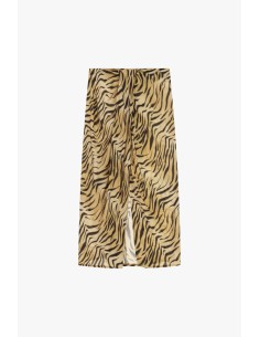 Jupe midi à motif animalier avec fente sur le devant Dixie