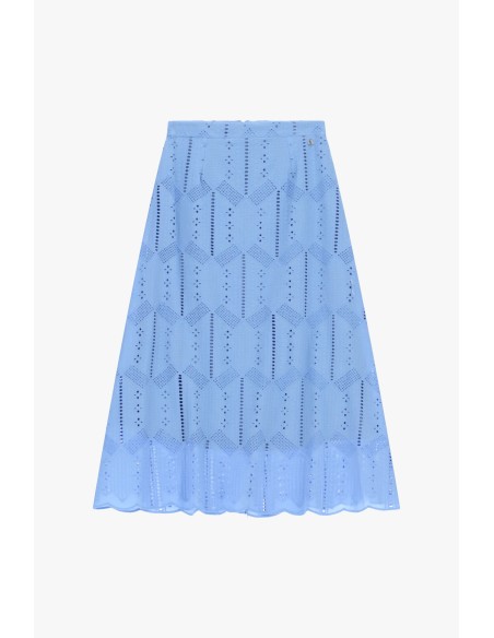 Jupe midi évasée avec broderie ajourée Dixie