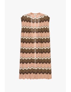Gilet sans manches avec motif en zigzag et bordure ondulée Dixie