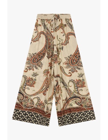 Pantalon palazzo à imprimé cachemire et motif géométrique Dixie