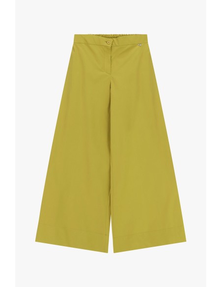 Pantalon palazzo à taille élastique et détail bouton Dixie