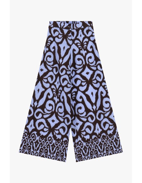 Pantalon palazzo à imprimé géométrique taille haute Dixie