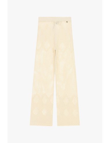 Geperforeerde gebreide Dixie-pantalon met wijde pijpen