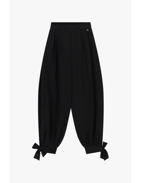 Palazzo-broek met geknoopte zoom en plooien Dixie
