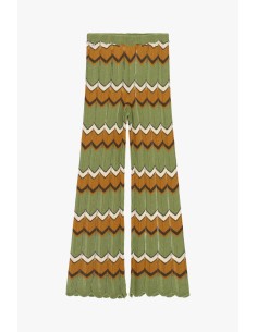 Pantalon évasé à motif chevron en maille Dixie 2