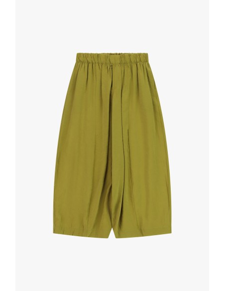 Pantalon palazzo court à taille élastiquée Dixie
