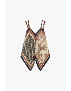 Top met gekruiste bandjes en foulardprint van Dixie