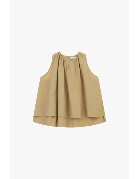 Top ample sans manches à plis froncés Dixie