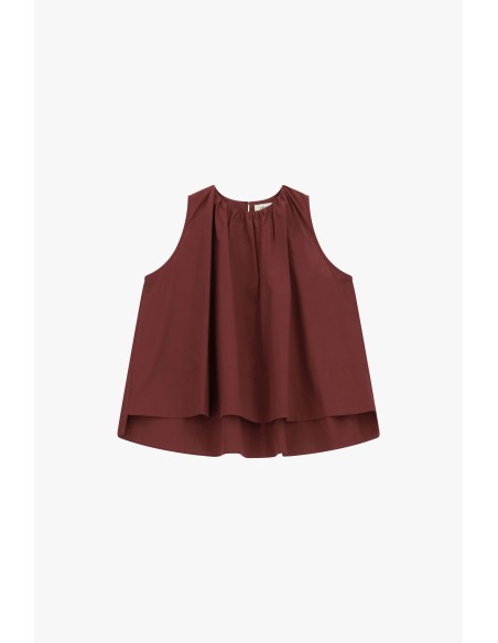 Top ample sans manches à plis froncés Dixie