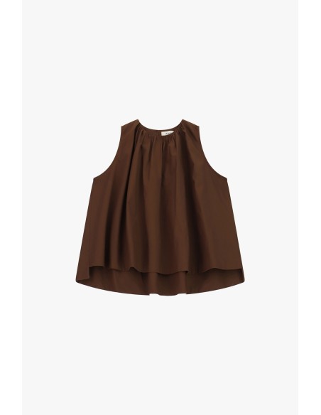 Top ample sans manches à plis froncés Dixie