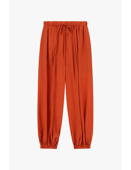 Broek met elastische taille en enkelboorden, losse pasvorm Dixie