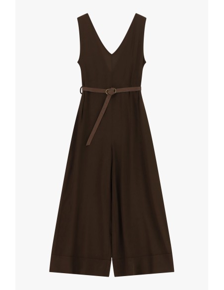 Dixie-jumpsuit met tailleceintuur en wijde pijpen