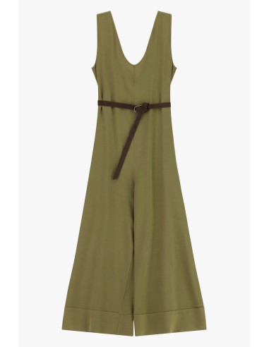 Dixie-jumpsuit met tailleceintuur en wijde pijpen