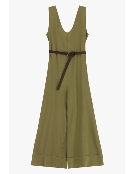 Dixie-jumpsuit met tailleceintuur en wijde pijpen