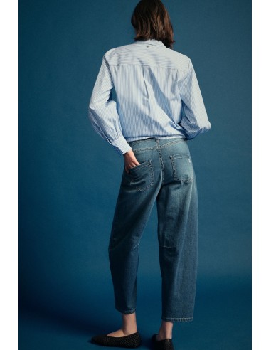 Jeans met wijde pijpen en balloon-snit aub