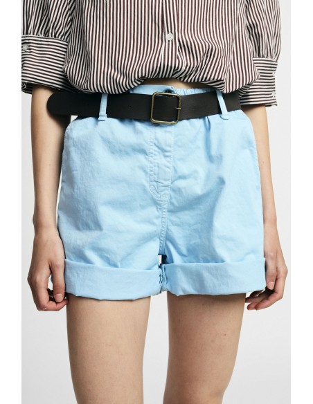 Short regular fit avec ceinture et revers Please