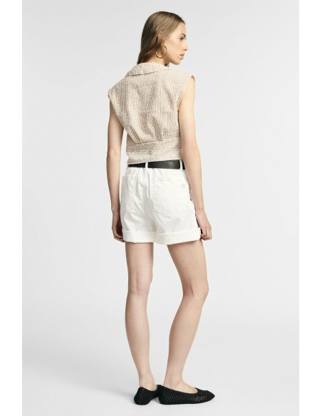 Short regular fit avec ceinture et revers Please