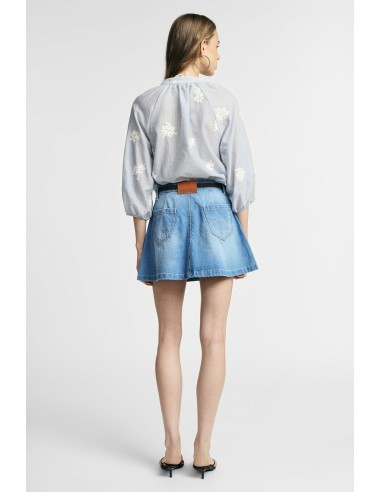 Korte denimrok met vijf zakken en vintage-effect Please