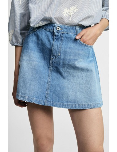 Korte denimrok met vijf zakken en vintage-effect Please