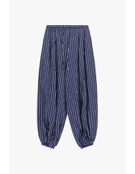 Pantalon Ampi rayé avec cordon de serrage à la taille Please