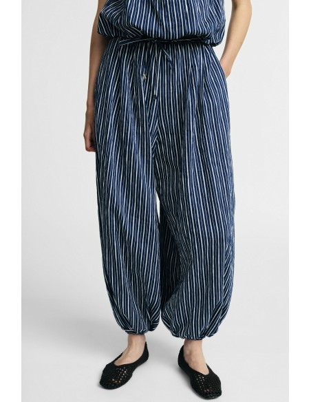Pantalon Ampi rayé avec cordon de serrage à la taille Please