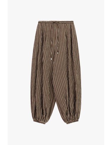 Pantalon Ampi rayé avec cordon de serrage à la taille Please