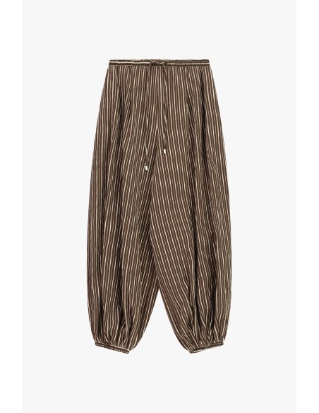 Pantalon Ampi rayé avec cordon de serrage à la taille Please