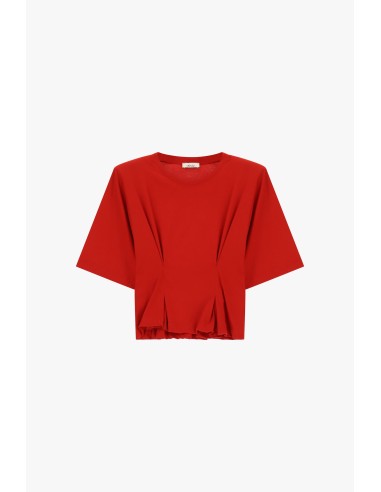 T-shirt met wijde mouwen en plooien aan de voorkant Dixie
