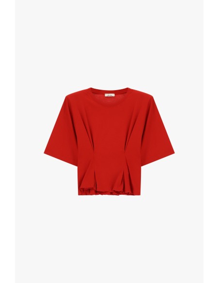T-shirt met wijde mouwen en plooien aan de voorkant Dixie